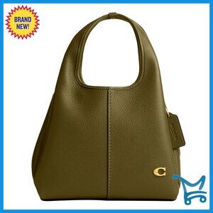 Polished Pebble Leather Shoulder Bag with Detachable Strap, 8.75" Length